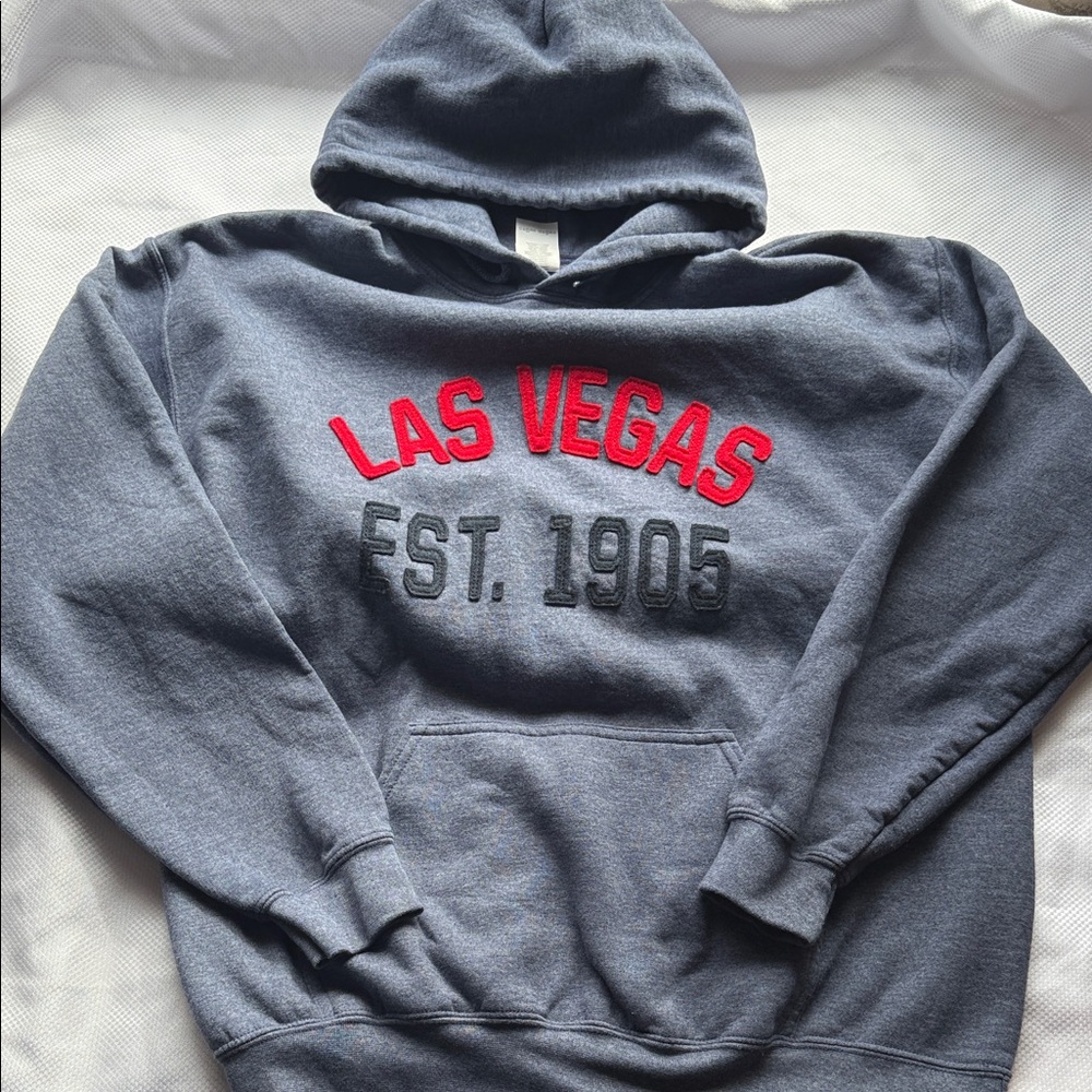 Grey Gildan - Las Vegas Embroidered Hooded Sweatshirt - Large